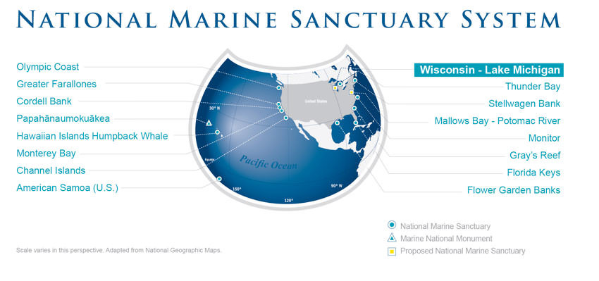National Marine Sanctuary System Map