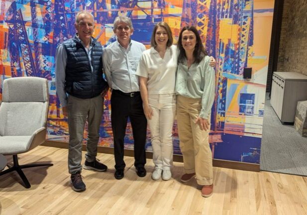 Vincent McCormack, Co-Founder & CEO, GKinetic; Bill Dougan UW-Whitewater & BREW Advisor; Karen Frost, VP Innovation & Economic Development at TWC; Roisin McCormack, Co-Founder & COO, GKinetic